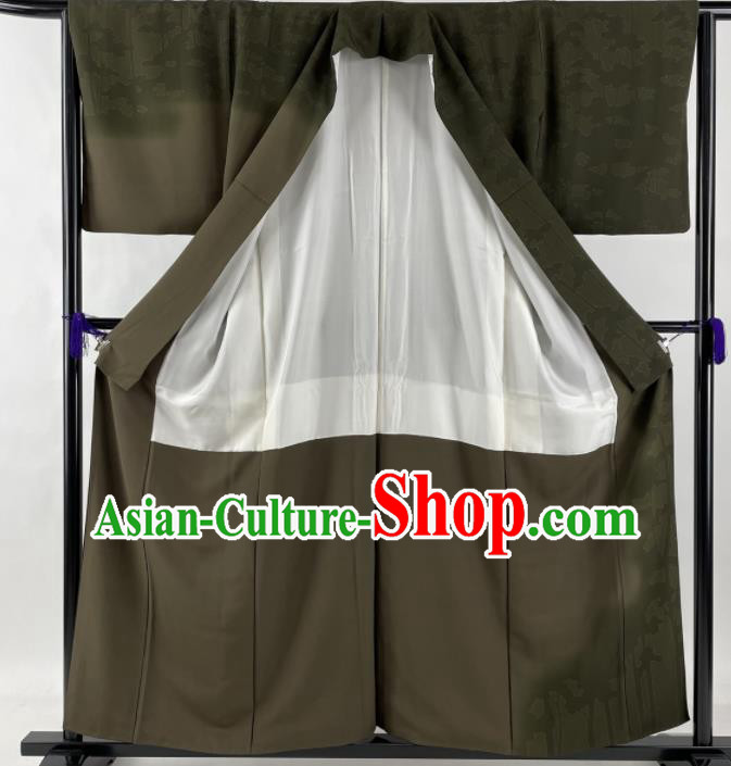 Japan Traditional Tsukesage Kimono Clothing Classical Pattern Grey Yukata Robe Male Garment Costume Japan Traditional Tsukesage Kimono Clothing Classical Pattern Grey Yukata Robe Male Garment Costume