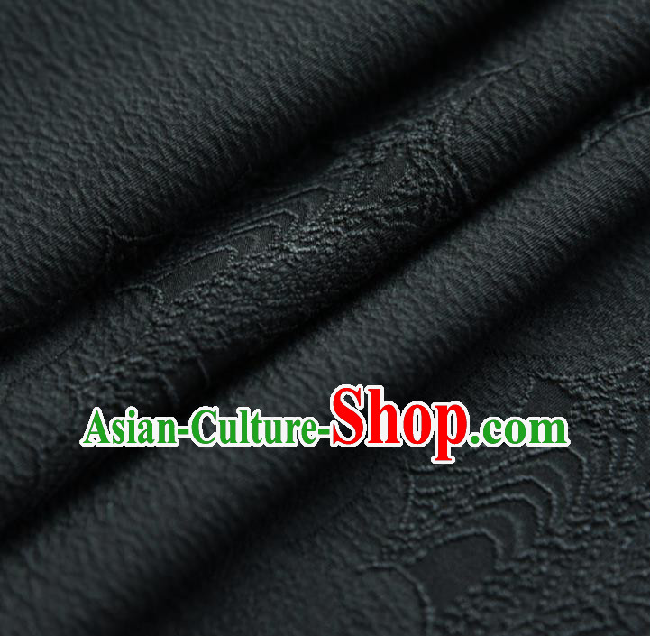 Asian Japan Kimono Brocade Tapestry Traditional Jacquard Black Silk Fabric Asian Japan Kimono Brocade Tapestry Traditional Jacquard Black Silk Fabric