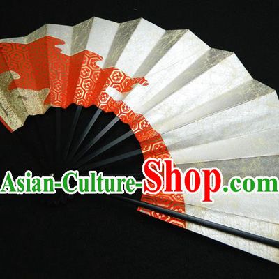 Japan Traditional Tortoiseshell Pattern Fan Handmade Ebony Craft Fans Geisha Performance Accordion Classical Argent Folding Fan