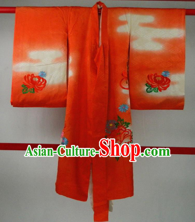 Japan Classical Peony Pattern Red Furisode Kimono Traditional Festival Yukata Dress Children Garment Costume Japan Classical Peony Pattern Red Furisode Kimono Traditional Festival Yukata Dress Children Garment Costume