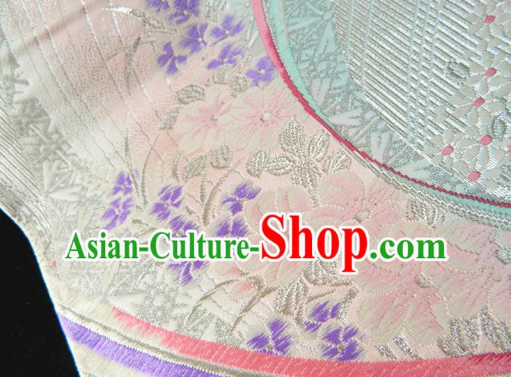 Japanese Classical Yukata Dress Hekoobi Accessories Traditional Kimono Belt Handmade White Brocade Waistband Japanese Classical Yukata Dress Hekoobi Accessories Traditional Kimono Belt Handmade White Brocade Waistband