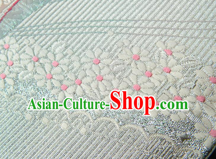 Japanese Classical Yukata Dress Hekoobi Accessories Traditional Kimono Belt Handmade White Brocade Waistband Japanese Classical Yukata Dress Hekoobi Accessories Traditional Kimono Belt Handmade White Brocade Waistband