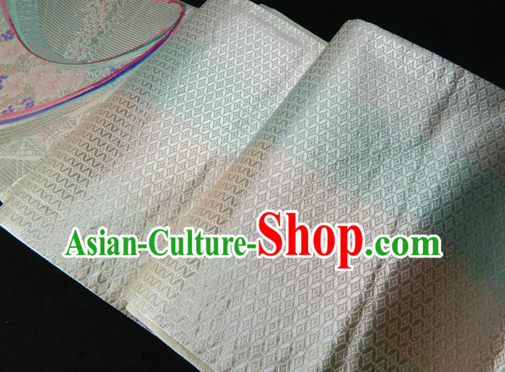Japanese Classical Yukata Dress Hekoobi Accessories Traditional Kimono Belt Handmade White Brocade Waistband Japanese Classical Yukata Dress Hekoobi Accessories Traditional Kimono Belt Handmade White Brocade Waistband
