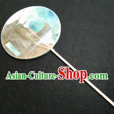 Japan Traditional Palace Fan Handmade Printing Silk Fan Geisha Dance Fan Classical Circular Fan