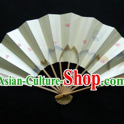 Japan Handmade Bamboo Fan Traditional Dance Folding Fan Geisha Performance Sakura Painting Fan Woman Accordion