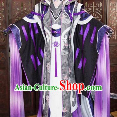 China Ancient Young Hero Garment Costumes Traditional Puppet Show Knight Uniforms Cosplay Swordsman Hanfu Clothing