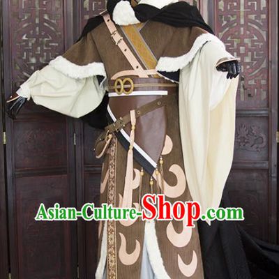 China Ancient Chivalrous Male Garment Costumes Traditional Puppet Show Swordsman Shang Buhuan Uniforms Cosplay King Hanfu Clothing