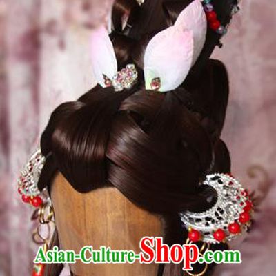 Chinese Traditional Puppet Show Goddess Nuhuo Hair Accessories Cosplay Queen Headdress Ancient Swordswoman Wigs and Hair Crown
