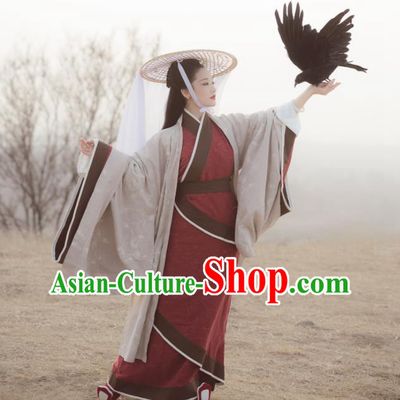 China Ancient Palace Beauty Garment Clothing Han Dynasty Princess Red Hanfu Dress Traditional Court Dance Historical Costumes