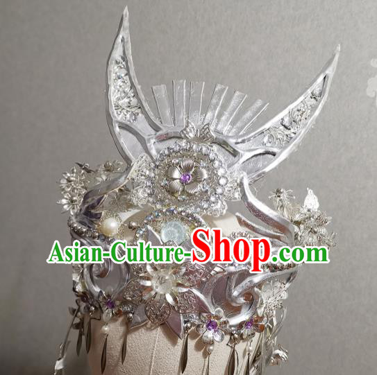 Handmade Chinese Miao Ethnic Princess Hat Cosplay Young Lady Headwear Traditional Swordswoman Headdress Handmade Chinese Miao Ethnic Princess Hat Cosplay Young Lady Headwear Traditional Swordswoman Headdress