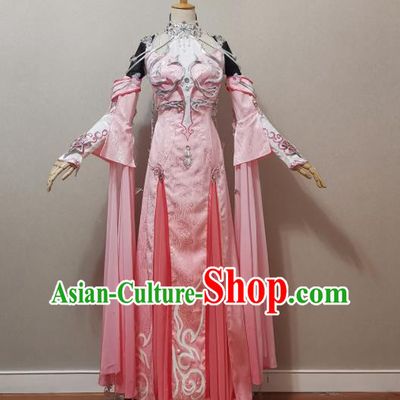 Professional China Traditional Imperial Consort Clothing Cosplay Goddess Garment Costumes Ancient Palace Beauty Pink Dress Outfits