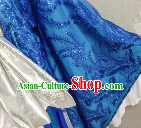 China Ancient Young Beauty Blue Dress Outfits Traditional Empress Clothing Cosplay Queen Garment Costumes China Ancient Young Beauty Blue Dress Outfits Traditional Empress Clothing Cosplay Queen Garment Costumes