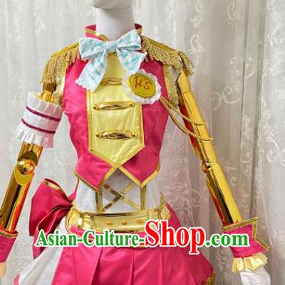Top Halloween Fancy Ball Musician Garment Costume Cartoon Girl Group Dance Clothing Cosplay Angel Rosy Dress Outfits