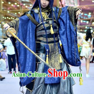 Chinese Traditional Puppet Show Warrior Jian Wuji Garment Costumes Cosplay Swordsman Clothing Ancient Young Hero Uniforms