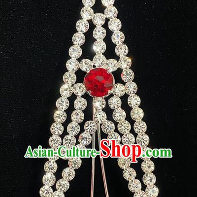 Chinese Traditional Opera Swordswoman Hairpin Beijing Opera Actress Hair Accessories Peking Opera Wudan Crystal Hair Stick