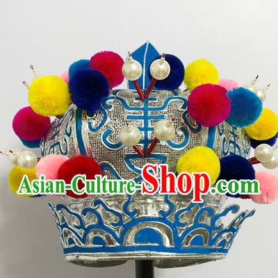 Handmade China Ancient Swordsman Hair Accessories Peking Opera Wusheng Hat Beijing Opera Warrior Helmet Headwear