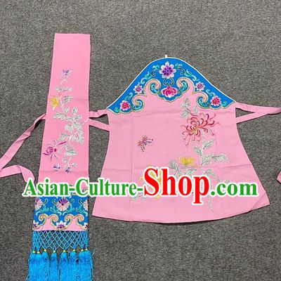 China Beijing Opera Maidservant Pink Stomachers Traditional Opera Country Woman Garment Costume Ancient Village Girl Clothing