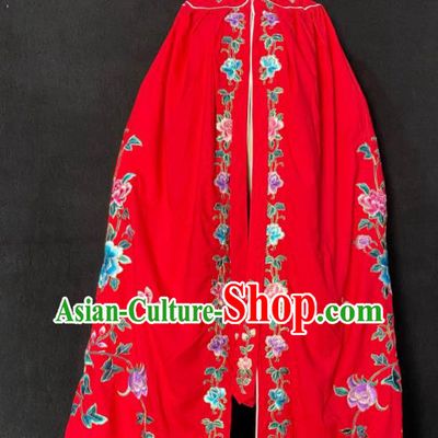 China Beijing Opera Hua Tan Red Cloak Traditional Opera Imperial Concubine Garment Costume Ancient Princess Embroidered Mantle Clothing
