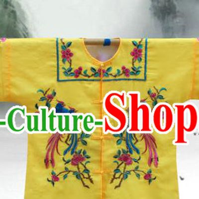 China Beijing Opera Hua Tan Embroidered Yellow Blouse Traditional Opera Imperial Concubine Garment Costume Ancient Palace Beauty Clothing