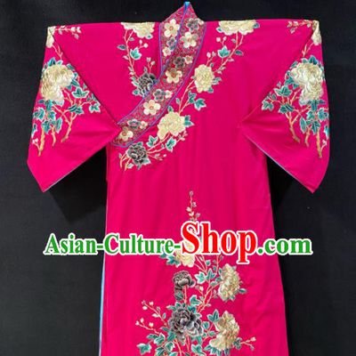 Chinese Peking Opera Xiaosheng Embroidered Rosy Robe Traditional Opera Scholar Clothing Beijing Opera Young Childe Garment Costume