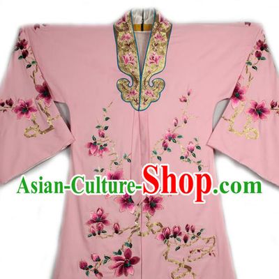 China Traditional Opera Young Beauty Garment Costume Ancient Noble Lady Clothing Beijing Opera Actress Embroidered Mangnolia Pink Shirt