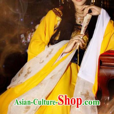 China Traditional Chang An Night Wan An Garment Costumes Ancient Princess Clothing Cosplay Court Beauty Yellow Dress Outfits