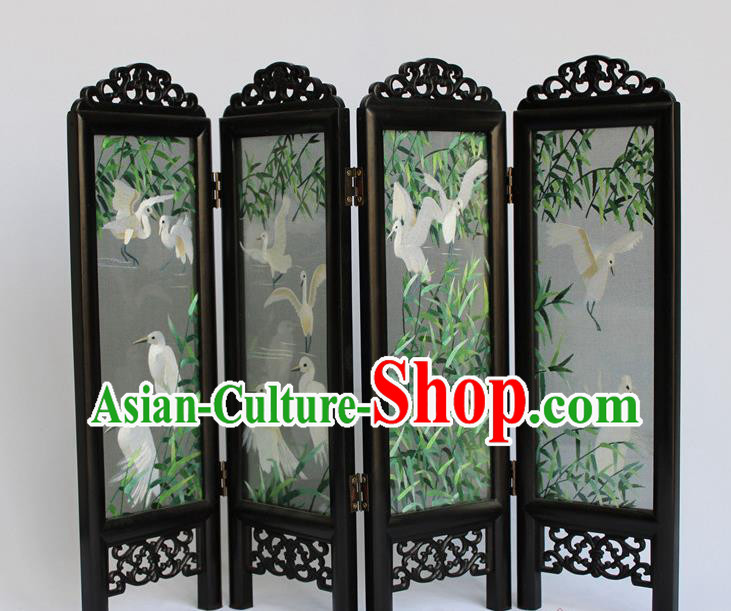 Chinese Home Ornaments Handmade Flowers Birds Folding Screen Craft Suzhou Double Sides Embroidery Screen Chinese Home Ornaments Handmade Flowers Birds Folding Screen Craft Suzhou Double Sides Embroidery Screen
