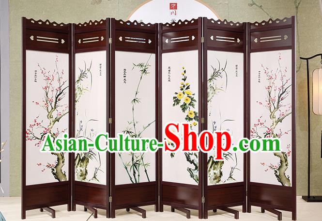 Chinese Wood Carving Craft Handmade Flowers Birds Folding Screen Ink Painting Screens Home Ornaments Chinese Wood Carving Craft Handmade Flowers Birds Folding Screen Ink Painting Screens Home Ornaments