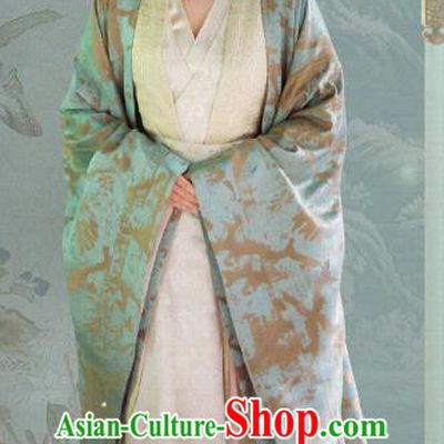 China Traditional Court Woman Clothing Ancient Royal Rani Light Green Hanfu Dress Drama The Rebel Princess Zhang Ziyi Replica Costumes and Headdress