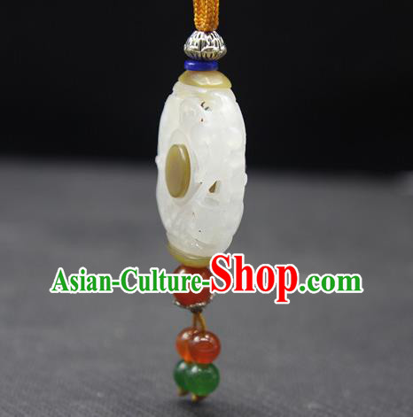 China Handmade Carving Hetian Jade Necklace National Jade Pendant Classical Cheongsam Jewelry Accessories China Handmade Carving Hetian Jade Necklace National Jade Pendant Classical Cheongsam Jewelry Accessories