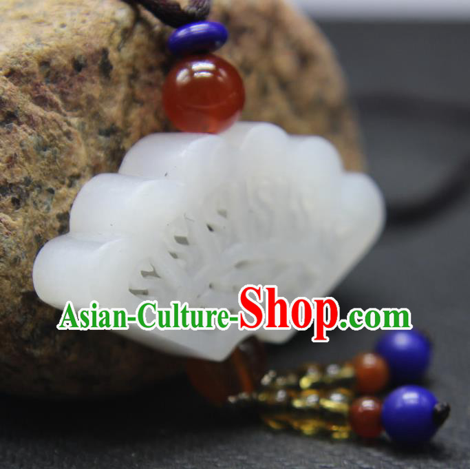 China Classical Jewelry Accessories Handmade Carving Fan Pendant National Hetian Jade Sachet China Classical Jewelry Accessories Handmade Carving Fan Pendant National Hetian Jade Sachet