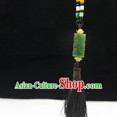 China National Jadeite Sachet Classical Jewelry Accessories Handmade Carving Necklace Pendant