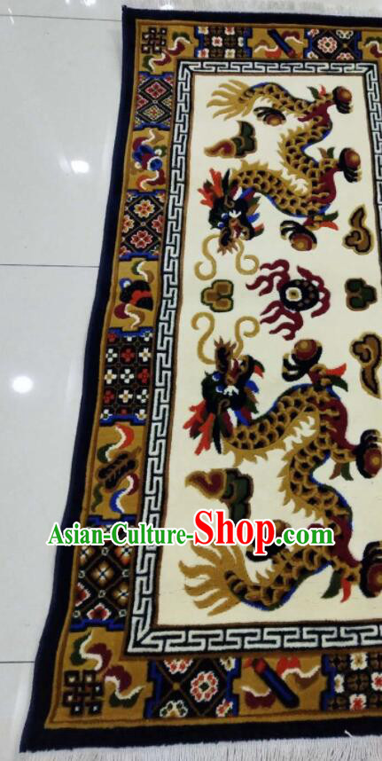 Tibetan Double Dragons Rug Chinese Handmade Rug Tibetan Double Dragons Rug Chinese Handmade Rug