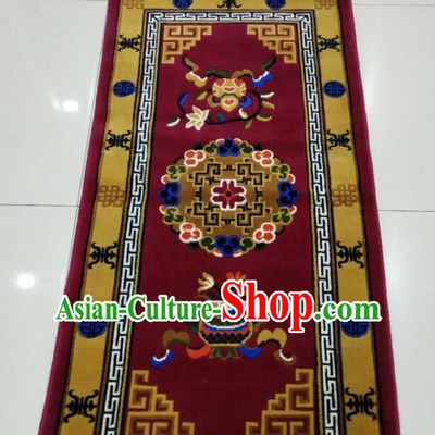 Tibetan Rug Chinese Handmade Wine Red Rug