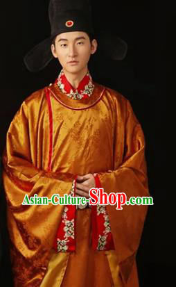 China Traditional Song Dynasty Groom Garment Costumes Ancient Wedding Clothing and Hat Complete Set China Traditional Song Dynasty Groom Garment Costumes Ancient Wedding Clothing and Hat Complete Set