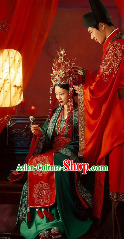 China Ancient Wedding Clothing Traditional Song Dynasty Noble Garment Costumes and Headpieces Complete Set China Ancient Wedding Clothing Traditional Song Dynasty Noble Garment Costumes and Headpieces Complete Set