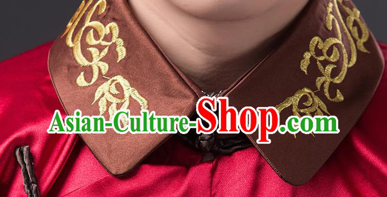 Chinese Qing Dynasty Prince Costumes Ancient Royal Highness Red Robe Clothing