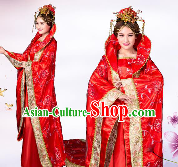 Chinese Tang Dynasty Princess Red Dress Costume Ancient Empress Hanfu Clothing Chinese Tang Dynasty Princess Red Dress Costume Ancient Empress Hanfu Clothing