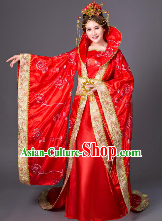 Chinese Tang Dynasty Princess Red Dress Costume Ancient Empress Hanfu Clothing Chinese Tang Dynasty Princess Red Dress Costume Ancient Empress Hanfu Clothing