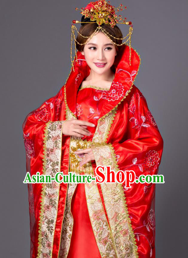 Chinese Tang Dynasty Princess Red Dress Costume Ancient Empress Hanfu Clothing Chinese Tang Dynasty Princess Red Dress Costume Ancient Empress Hanfu Clothing