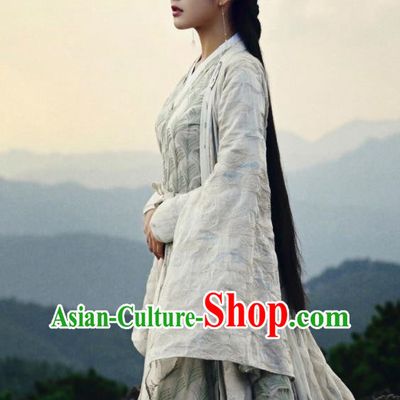 Chinese Ancient Noble Lady Grey Dress Clothing Romance Series The Blessed Girl Yin Zhuang Garment Costumes and Headpieces Complete Set
