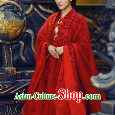 Chinese Romance Series The Blessed Girl Yin Zhuang Wedding Garment Costumes Ancient Palace Woman Red Dress Clothing and Headpieces