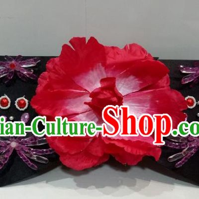 China Traditional Qing Dynasty Court Woman Headdress Ancient Imperial Concubine Giant Wing Headpiece TV Series My Fair Princess Hair Accessories