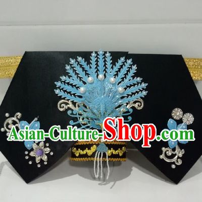 China TV Series Princess of Pearl Headpiece Ancient Queen Mother Giant Wing Hair Accessories Traditional Qing Dynasty Empress Dowager Headdress