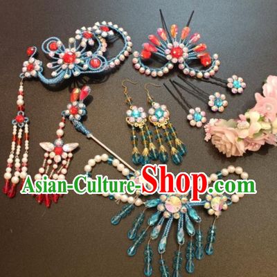 China Beijing Opera Headpieces Ancient Noble Lady Hair Accessories Traditional Yue Opera Hair Pins