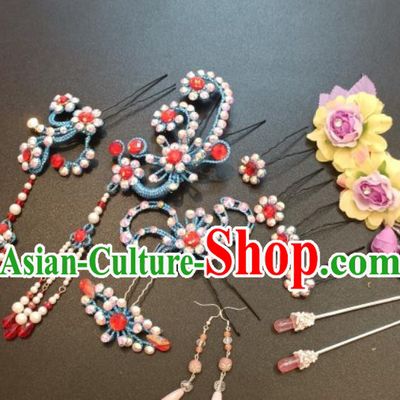 China Traditional Yue Opera Actress Phoenix Hairpins Beijing Opera Hua Tan Headpieces Ancient Noble Lady Hair Accessories