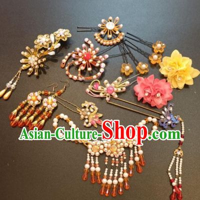 China Ancient Noble Lady Hair Accessories Traditional Yue Opera Actress Phoenix Hairpins Beijing Opera Hua Tan Headpieces
