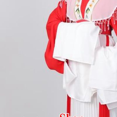 Chinese Ancient Young Woman Clothing Peking Opera Actress Costumes Traditional Huangmei Opera He Wenxiu Red Dress Garments