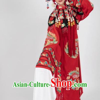 Chinese Traditional Cantonese Opera Diva Red Dress Ancient Princess Clothing Peking Opera Hua Tan Garment Costumes