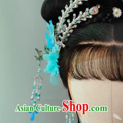 China Beijing Opera Hua Tan Headpieces Ancient Princess Hair Accessories Traditional Yue Opera Actress Phoenix Hairpin